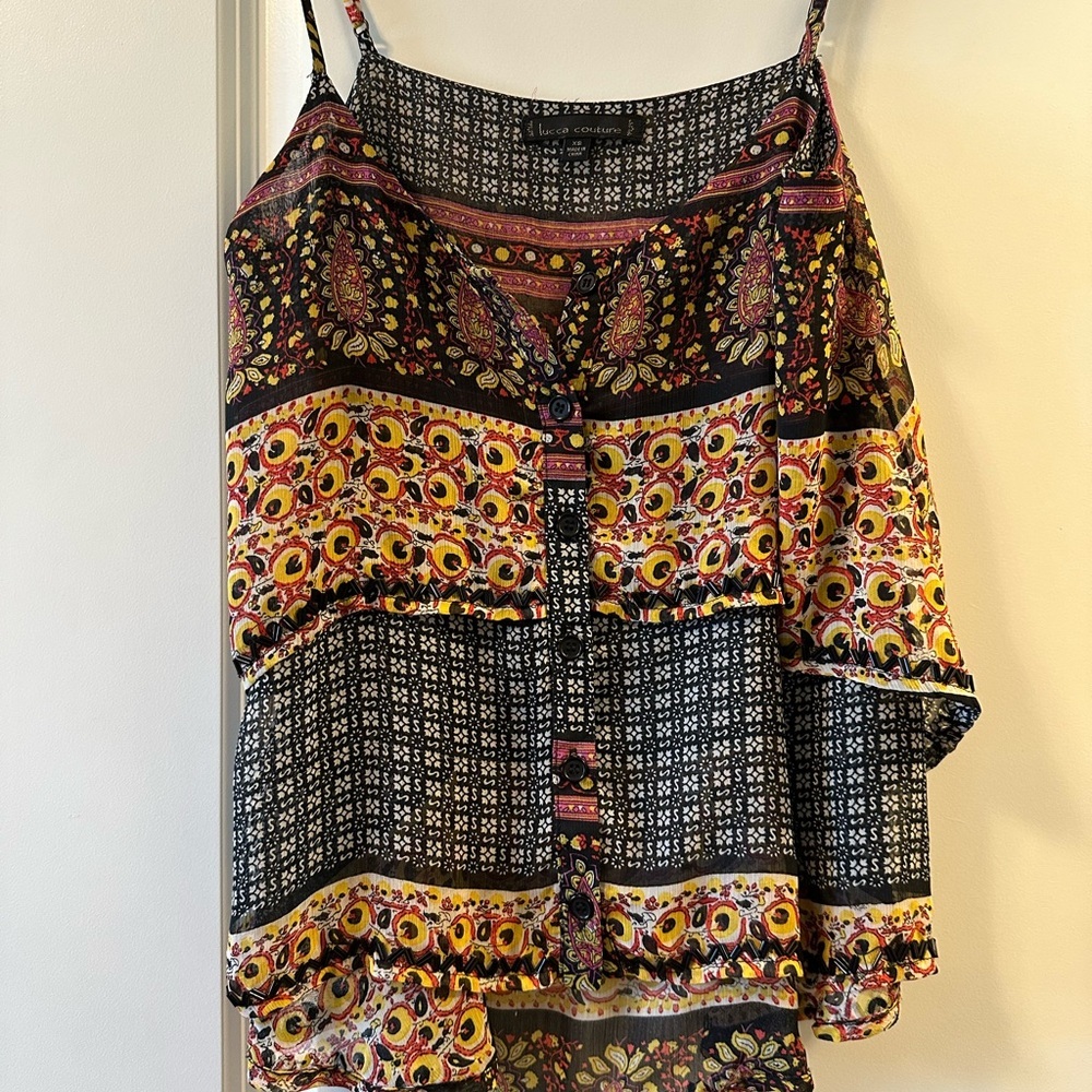 Colorful Patterned Sleeveless Top